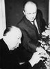 Alfred Hitchcock and Oscar Sala